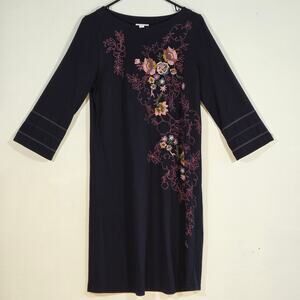 J. Jill Women's Black Pullover Embroidered Dress. Size Small.